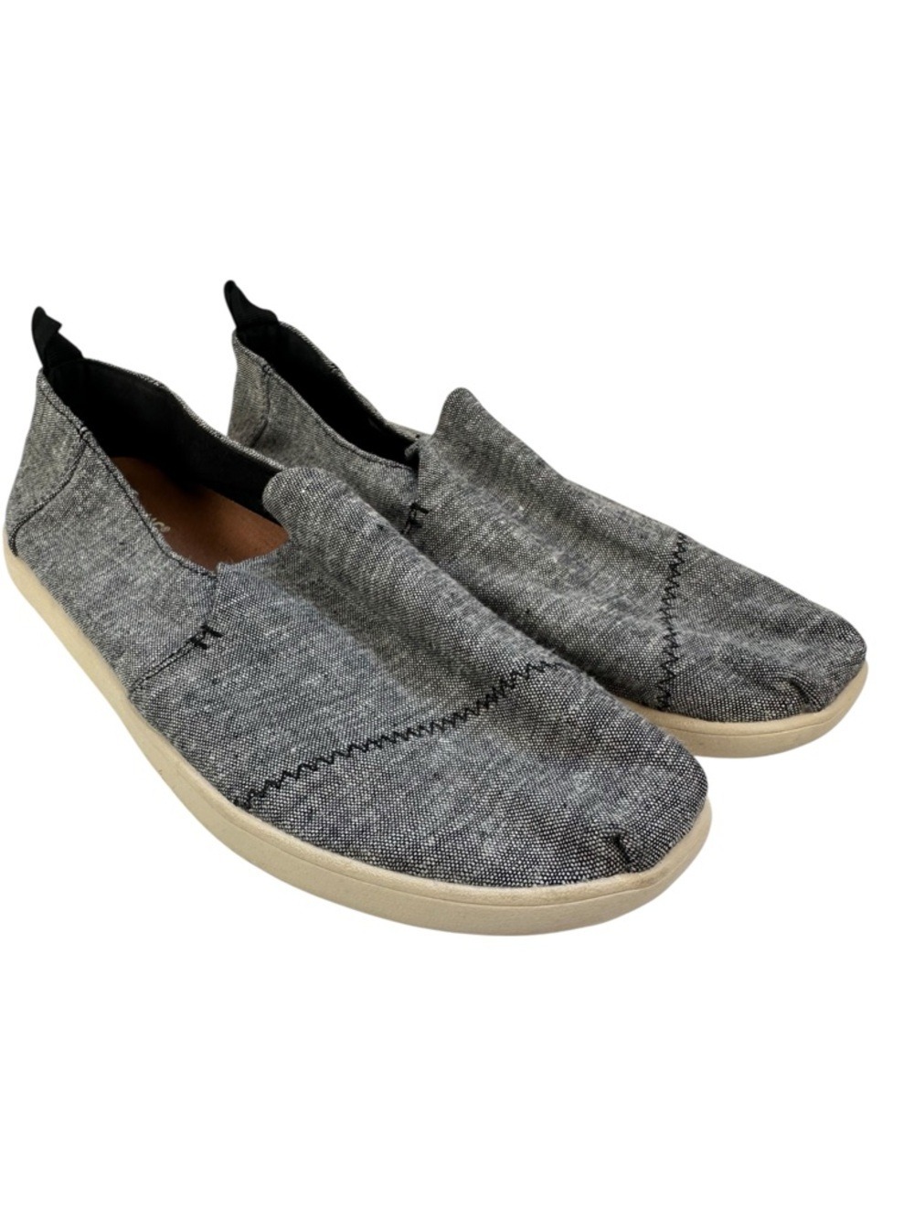 TOMS Deconstructed Alpargata Slip On Shoes Gray Canvas Casual Minimalist Men 7